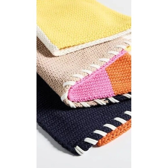 KERRI ROSENTHAL Womens Scarf Colorblock Rectangle Knit LISA CABIN SCARF $198 - Picture 3 of 6